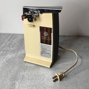 Vintage General Electric GE Electric Can Opener Beigh Brown Automatic Works